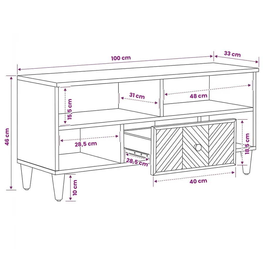 Armoires de rangement avec tiroir Marron 100 x 33,5 x 46 cm - 11