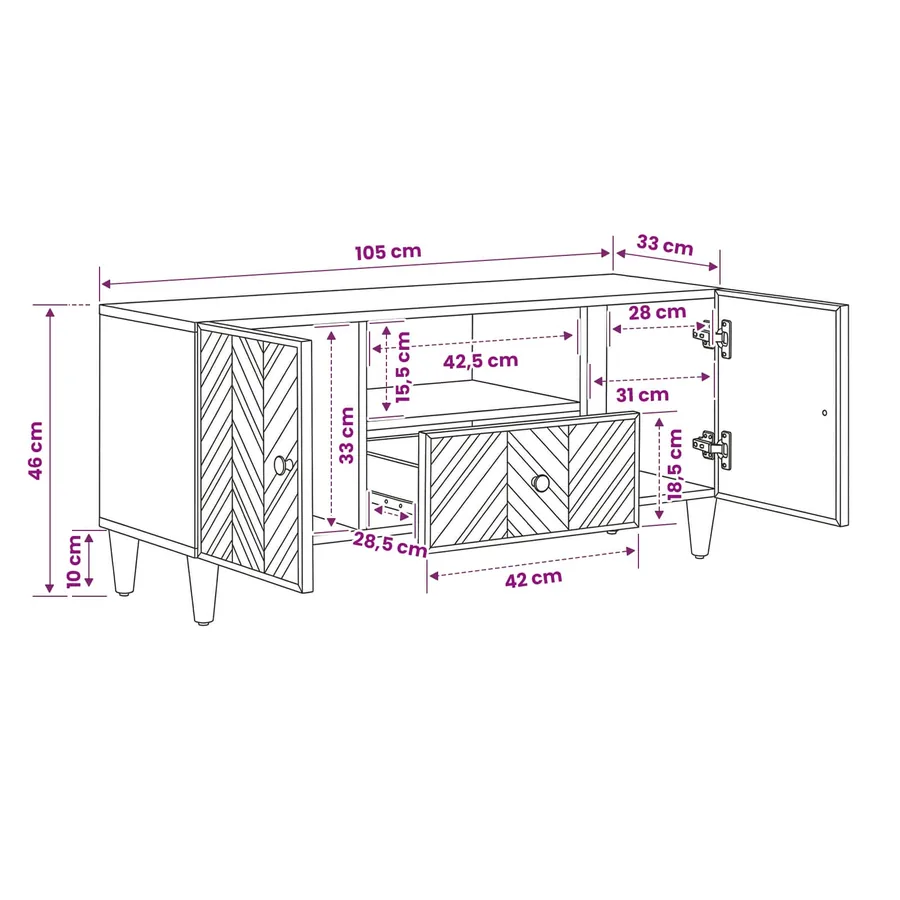 Armoires de rangement avec tiroir Marron 105 x 33,5 x 46 cm - 11