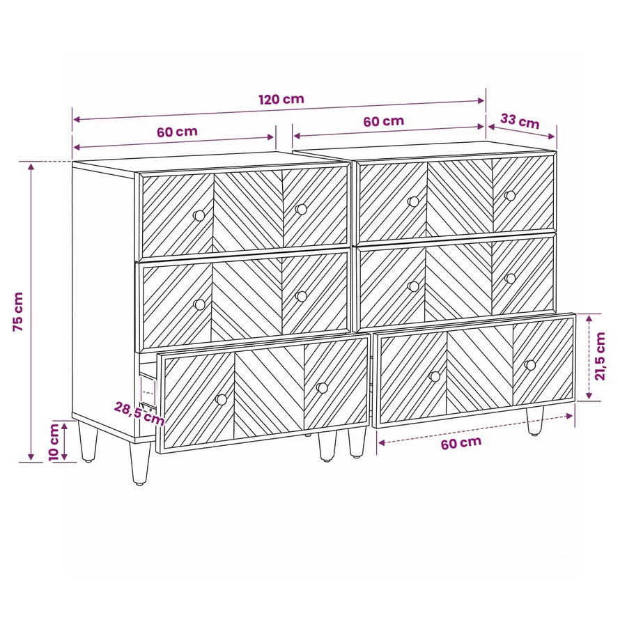 Armoires de rangement 2 pcs Marron 60 x 33,5 x 75 cm - 12