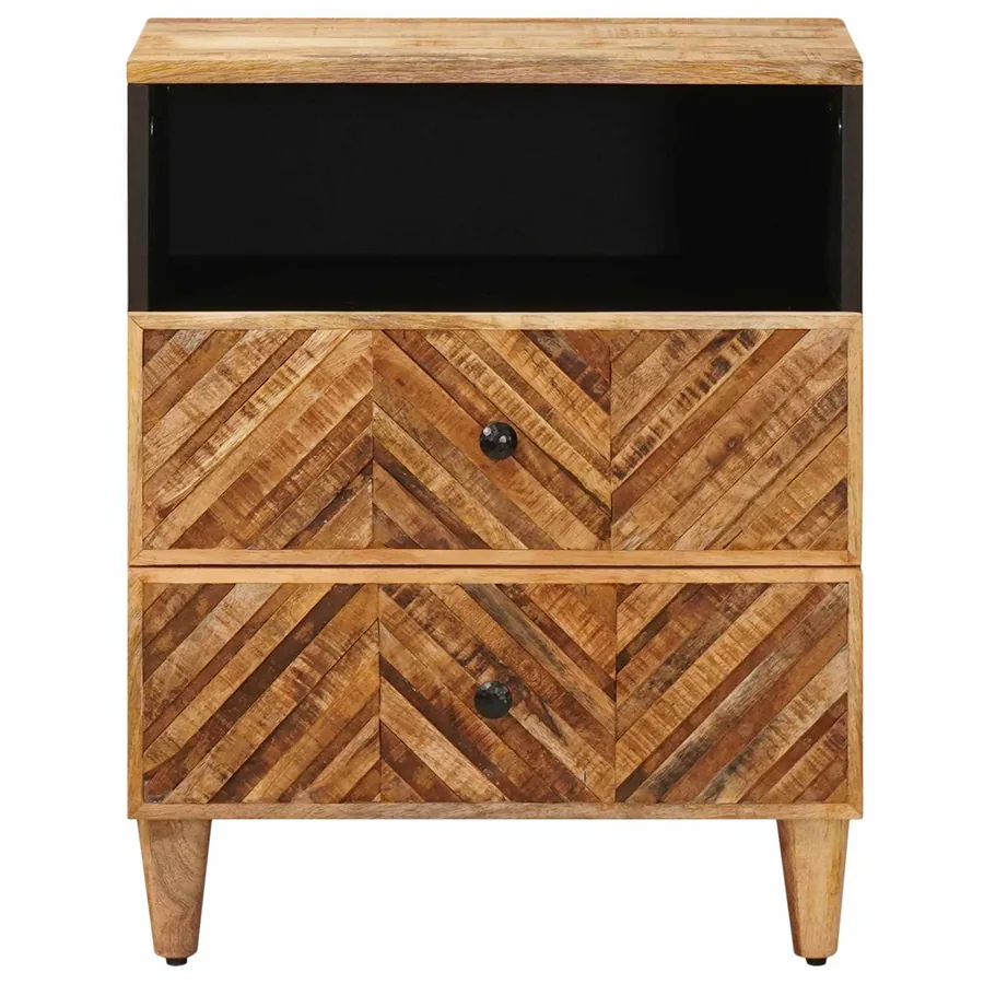 Table de chevet Marron 50 x 33 x 60 cm Bois de mangue massif - 3