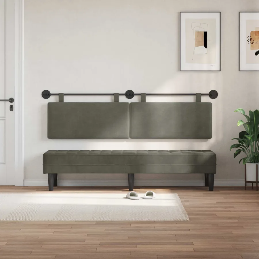 Tête de lit suspendue Tissu en velours côtelé - 3