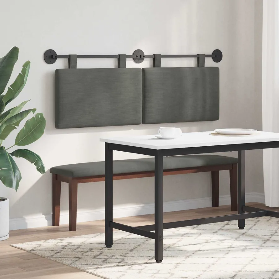 Tête de lit suspendue Tissu en velours côtelé - 4