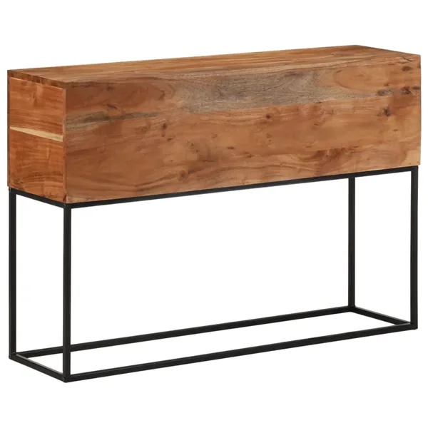 Table console 110x30x75 cm bois massif d'acacia et fer
