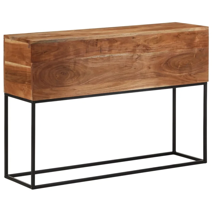 Table console 110x30x75 cm bois massif d'acacia et fer - 9