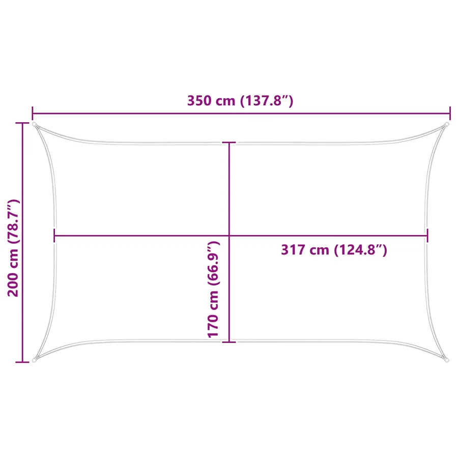 Voile d'ombre Gris clair et blanc 3,5 x 2 m - 10