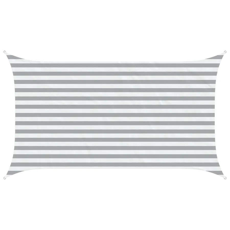 Voile d'ombre Gris clair et blanc 3,5 x 2 m - 2