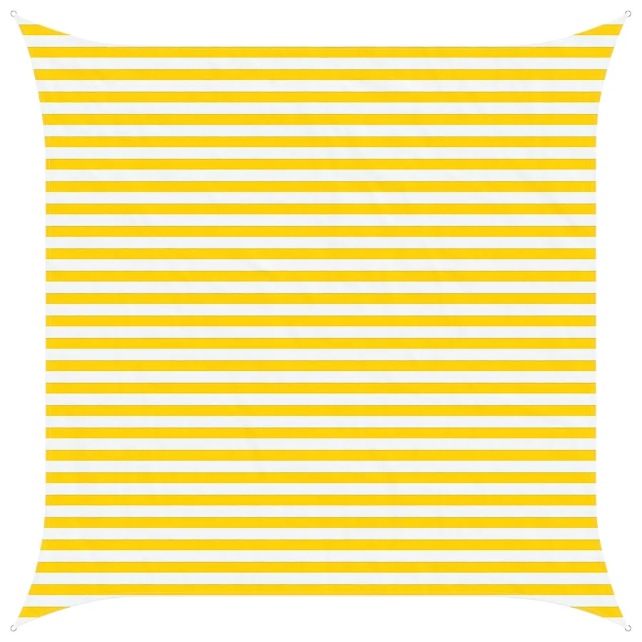 Voile d'ombre Jaune et blanc 3,6 x 3,6 m 100 % polyester Oxford - 2