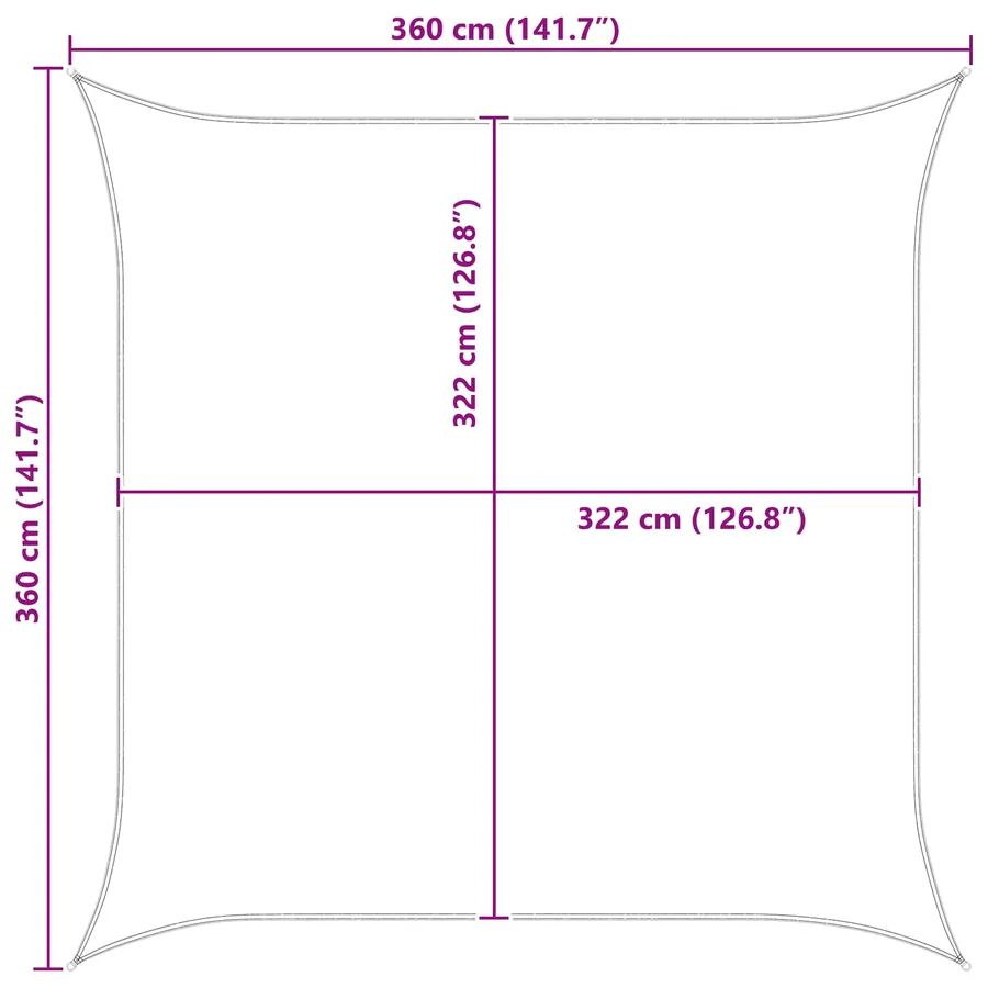 Voile d'ombre Jaune et blanc 3,6 x 3,6 m 100 % polyester Oxford - 8