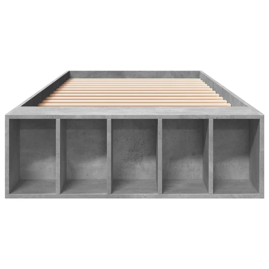 Cadre de lit avec rangement avec étagère Gris béton 80 x 200 cm - 4