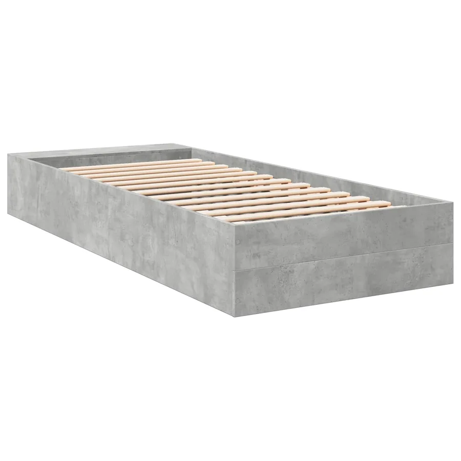 Cadre de lit avec rangement avec étagère Gris béton 80 x 200 cm - 6