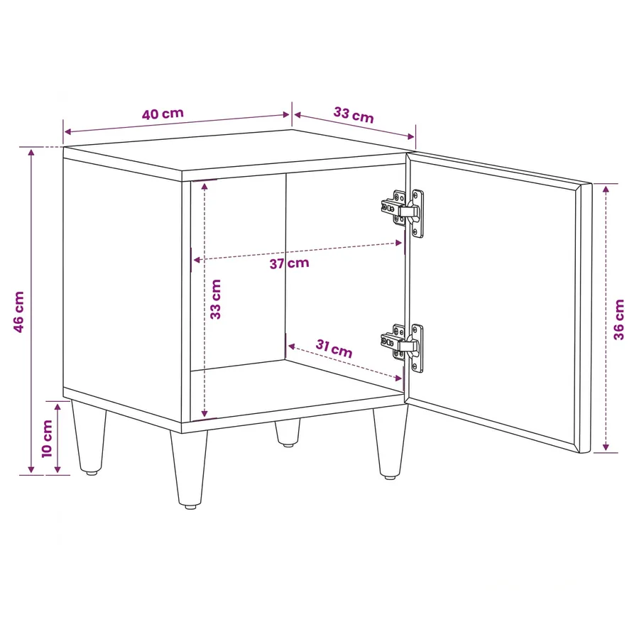 Table de chevet 2 pcs Marron 40 x 33,5 x 46 cm - 12