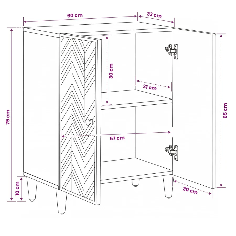 Armoires de rangement Marron 60 x 33,5 x 75 cm - 11