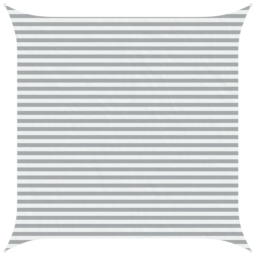 Voile d'ombre Gris clair et blanc 4 x 4 m - 2