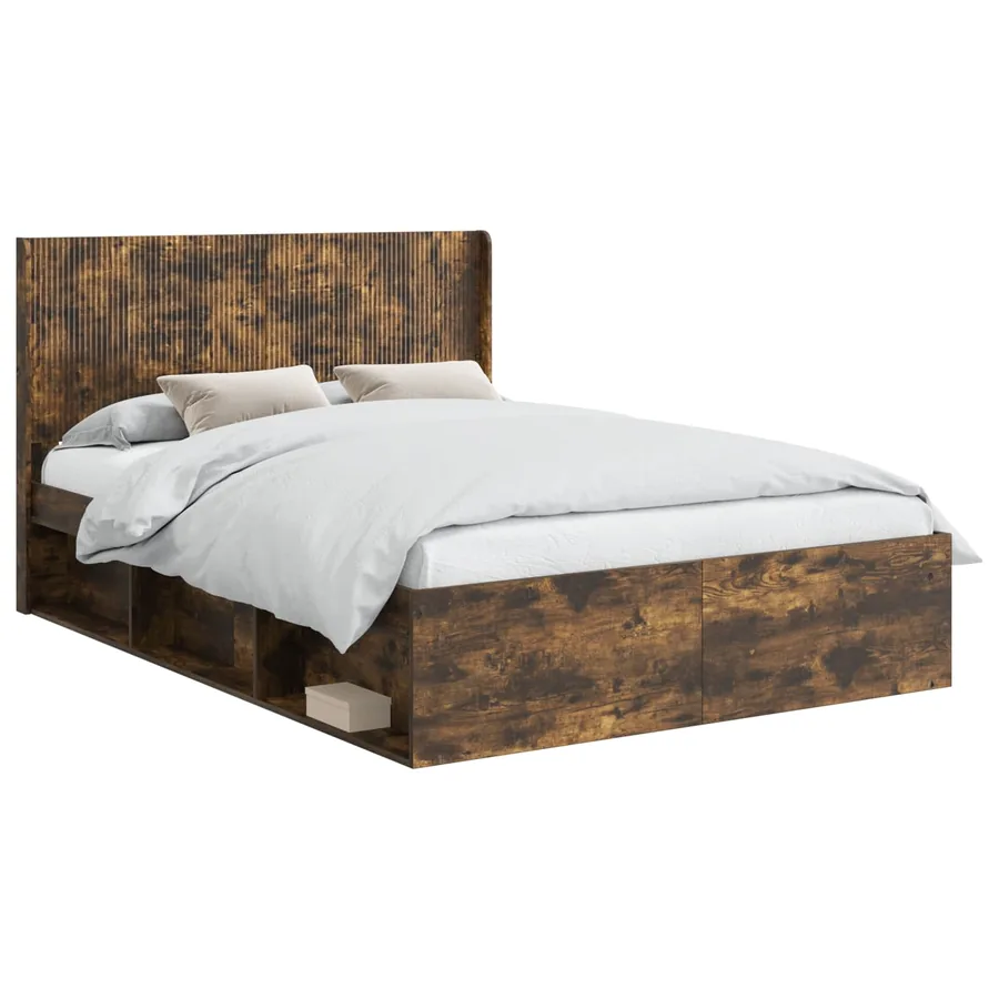 Cadre de lit avec rangement et tête de lit 2 pc - 2