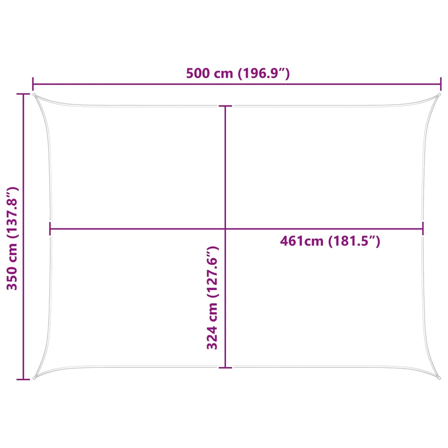 Voile d'ombre Jaune et blanc 5 × 3,5 m 100 % polyester Oxford - 10