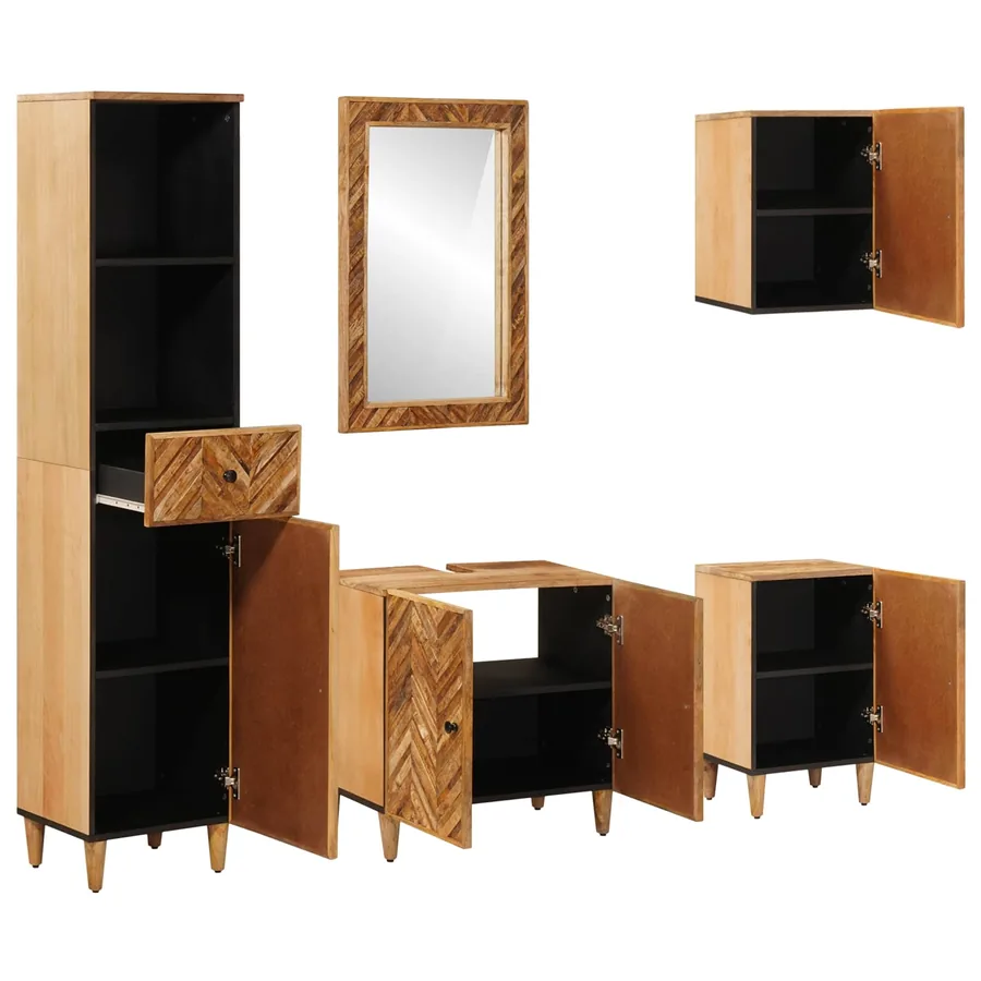 Ensemble de Meubles de Salle de Bain avec tiroir 5 pcs - 2
