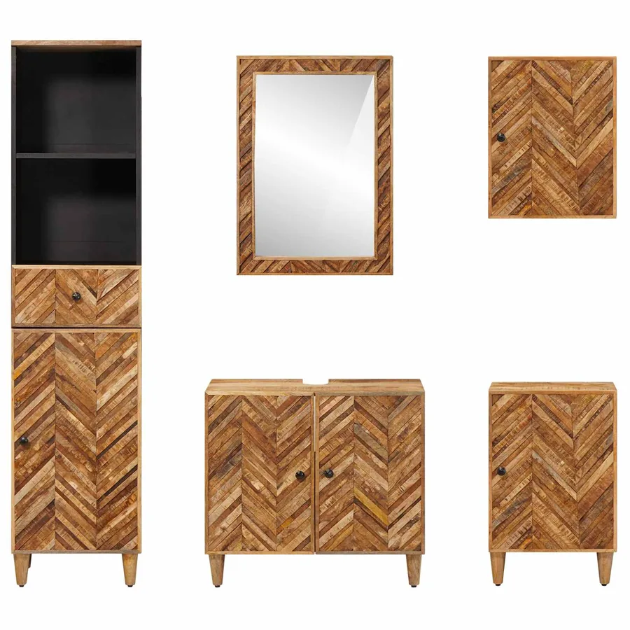 Ensemble de Meubles de Salle de Bain avec tiroir 5 pcs - 8