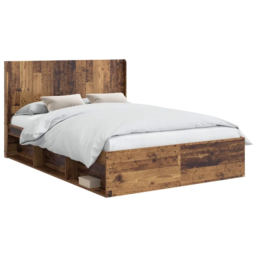 Cadre de lit avec rangement et tête de lit 2 pc - 2