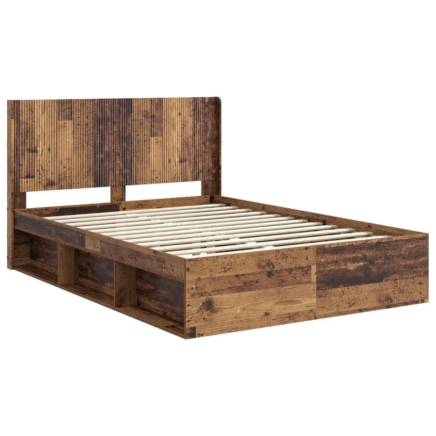 Cadre de lit avec rangement et tête de lit 2 pc - 4