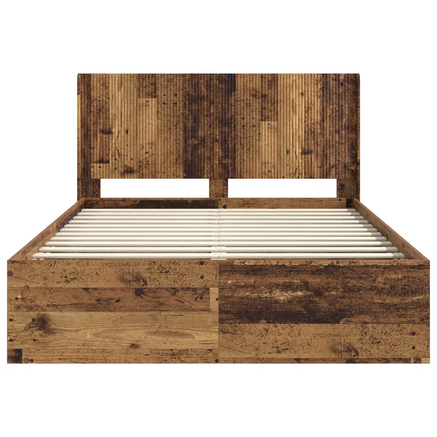 Cadre de lit avec rangement et tête de lit 2 pc - 5