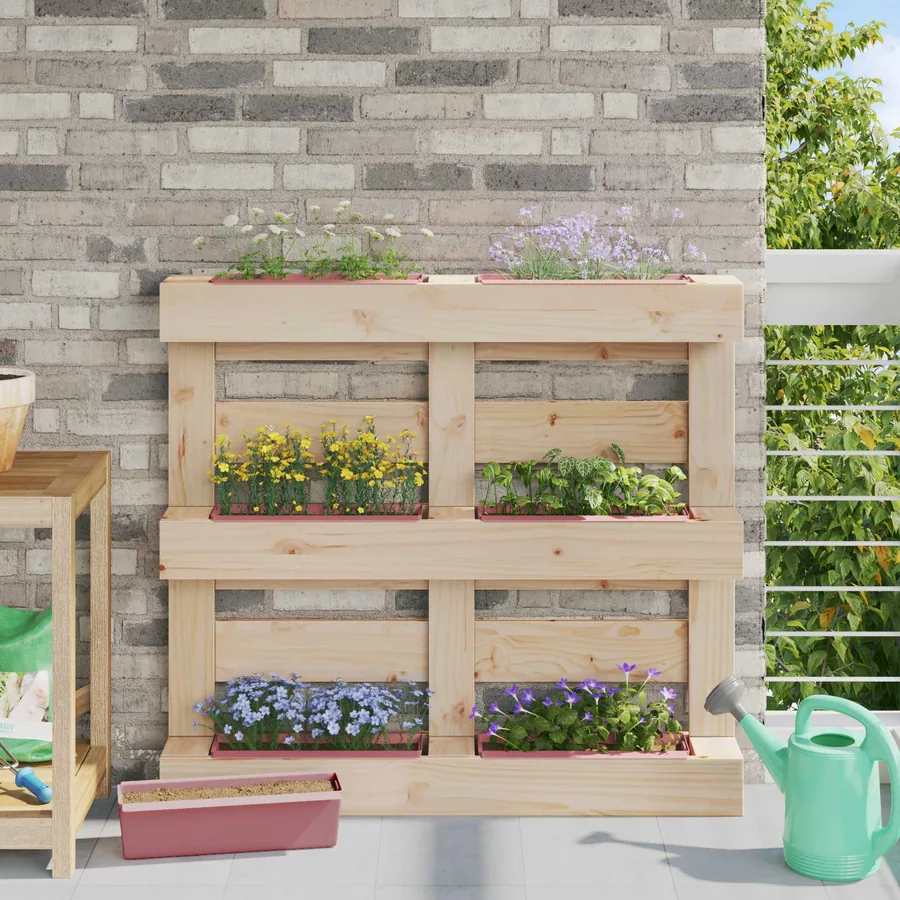 Caisses à fleurs pour palettes Euro 12 pcs Marron