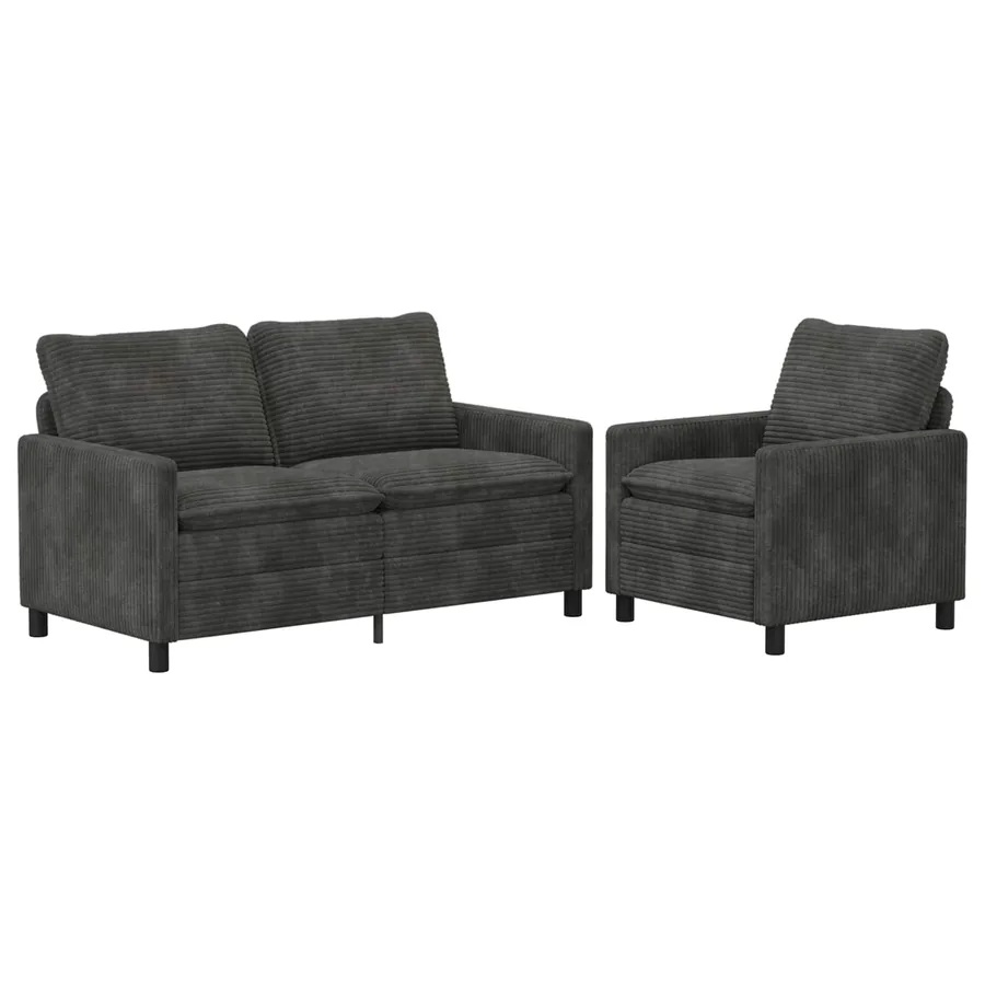 Ensemble de Canapés 2 pcs Anthracite Polyester - 2