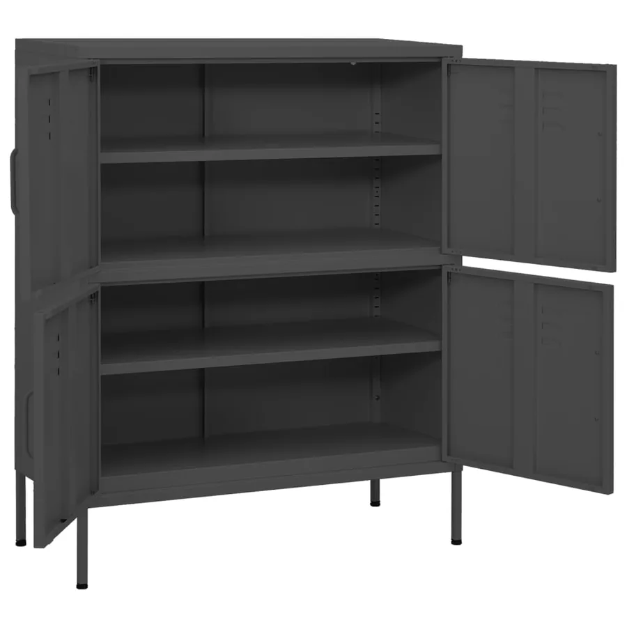 Armoire de rangement Anthracite 80x35x101,5 cm Acier - 6