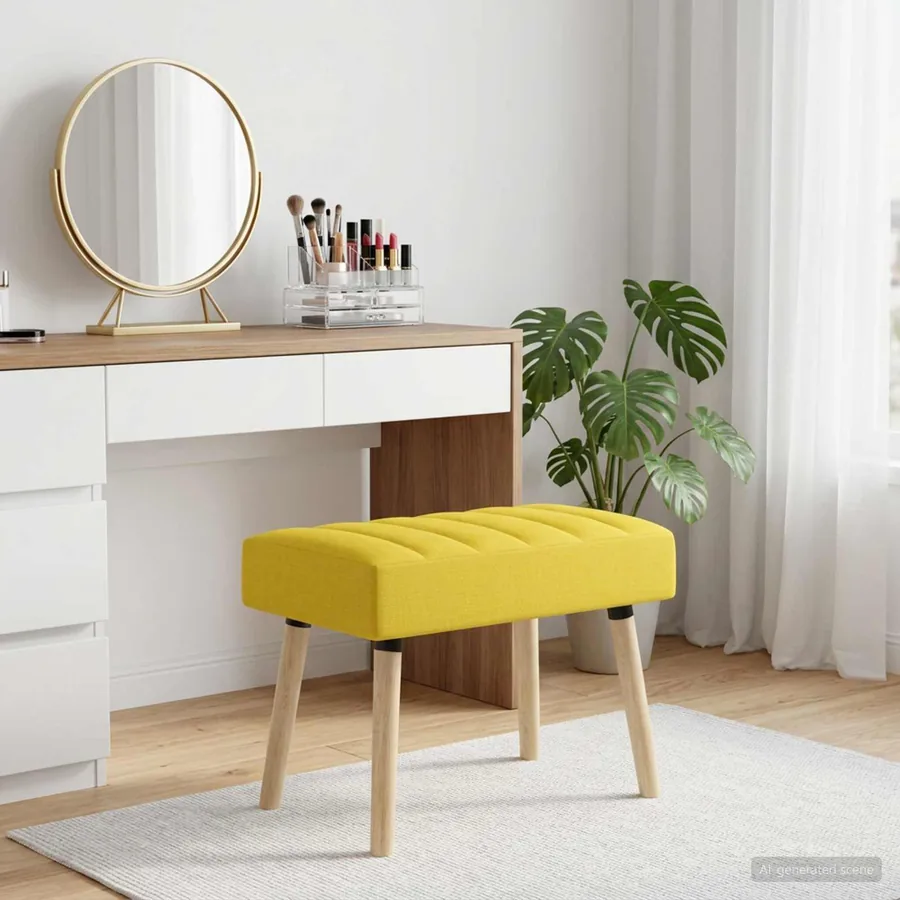 Banc capitonné canal Jaune clair 60 x 40 x 45 cm Tissu