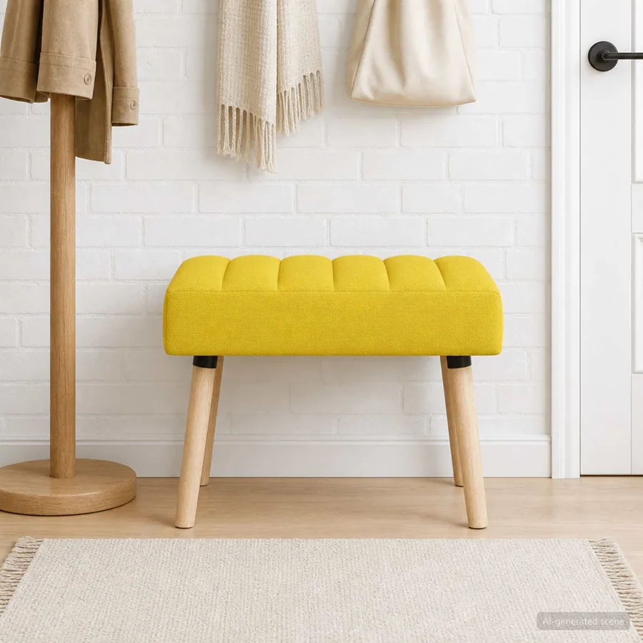 Banc capitonné canal Jaune clair 60 x 40 x 45 cm Tissu - 3
