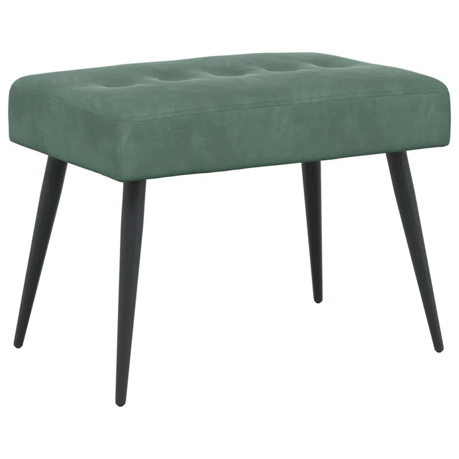 Banc avec capitonnage bouton Vert Mer 60 x 40 x 45 cm Velours - 2