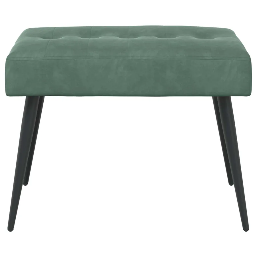 Banc avec capitonnage bouton Vert Mer 60 x 40 x 45 cm Velours - 5