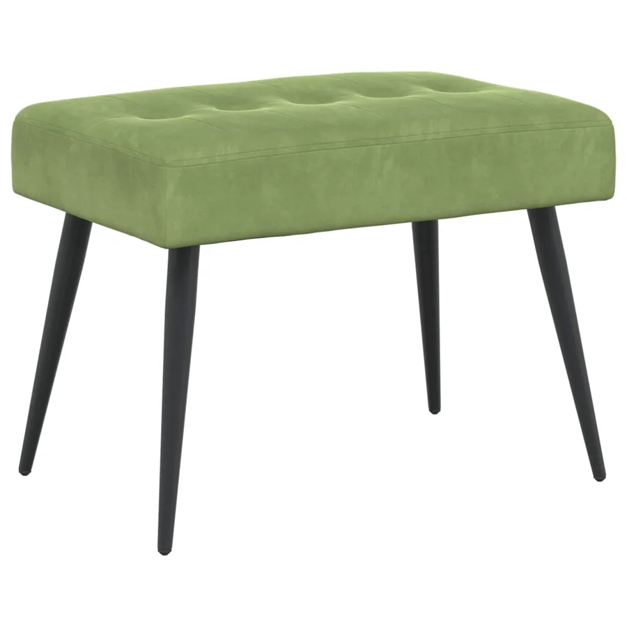 Banc avec capitonnage bouton Vert clair 60 x 40 x 45 cm Velours - 2