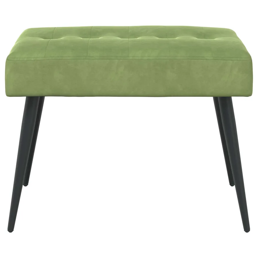 Banc avec capitonnage bouton Vert clair 60 x 40 x 45 cm Velours - 5