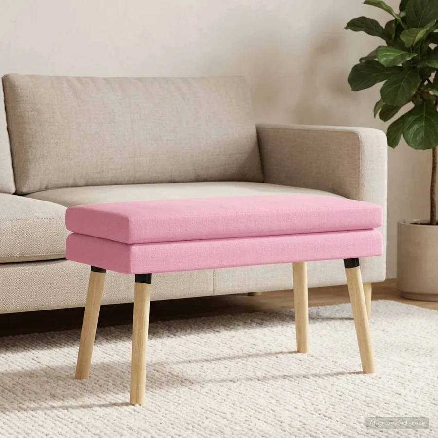 Banc à double couche Rose 80 x 40 x 47 cm Tissu