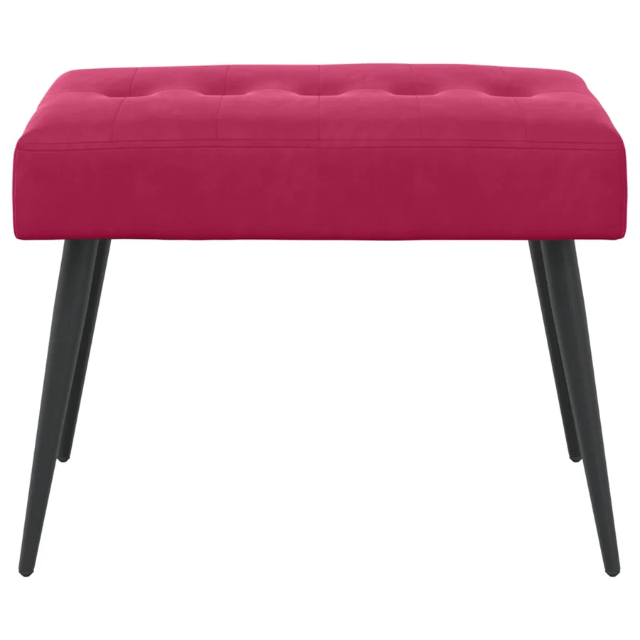 Banc avec capitonnage bouton Bordeaux 60 x 40 x 45 cm Velours - 5