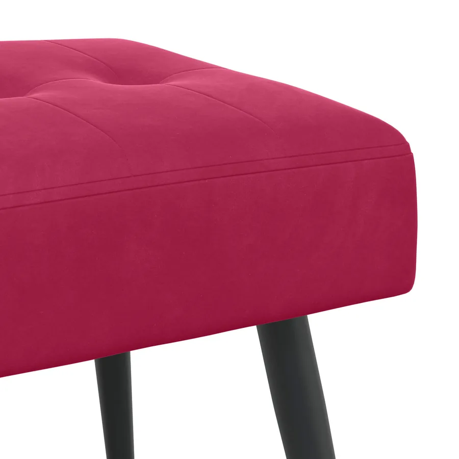 Banc avec capitonnage bouton Bordeaux 60 x 40 x 45 cm Velours - 6
