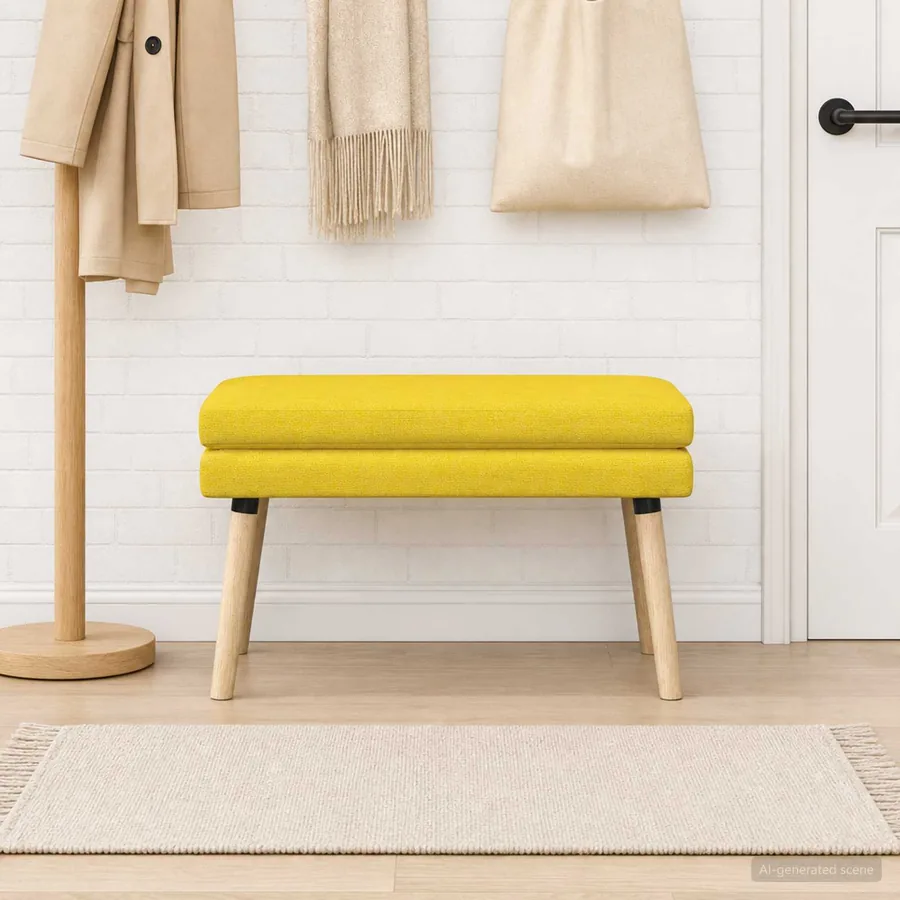 Banc à double couche Jaune clair 80 x 40 x 47 cm Tissu - 4