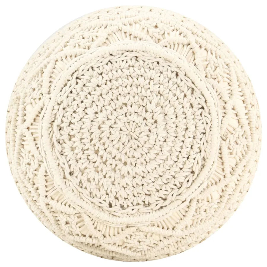 Pouf fait à la main en macramé 45x30 cm Coton - 3