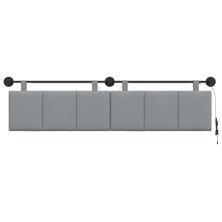 Tête de lit suspendue Avec lumière LED Gris clair Tissu - 6