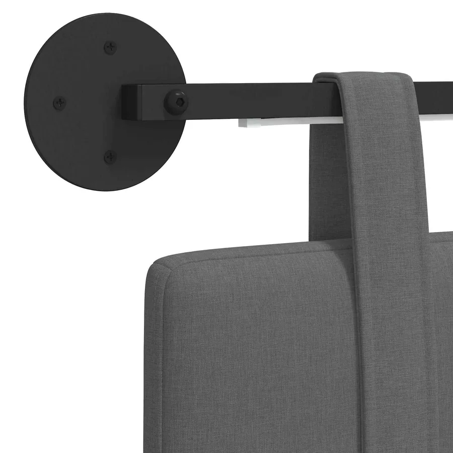 Tête de lit suspendue Avec lumière LED Gris foncé Tissu - 10