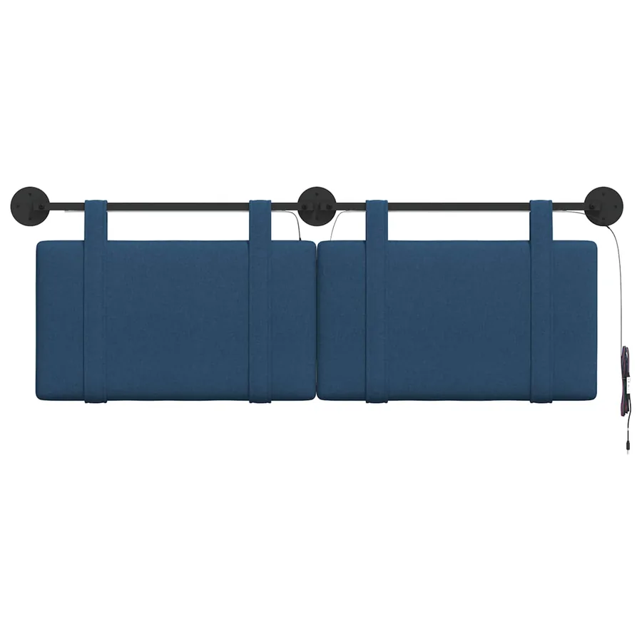 Tête de lit suspendue Avec lumière LED Bleu Tissu - 6