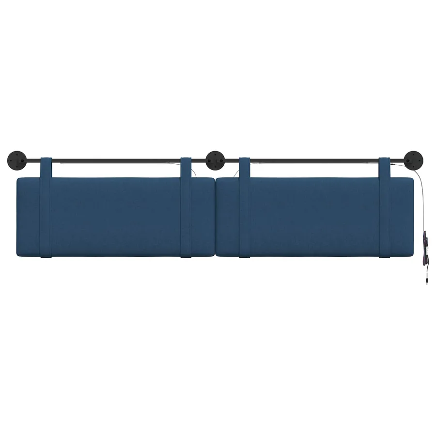 Tête de lit suspendue Avec lumière LED Bleu Tissu - 6