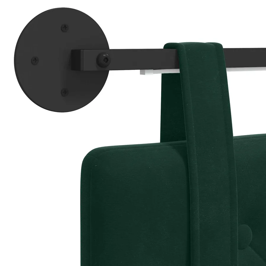 Tête de lit suspendue Avec lumière LED Vert foncé Velours - 10