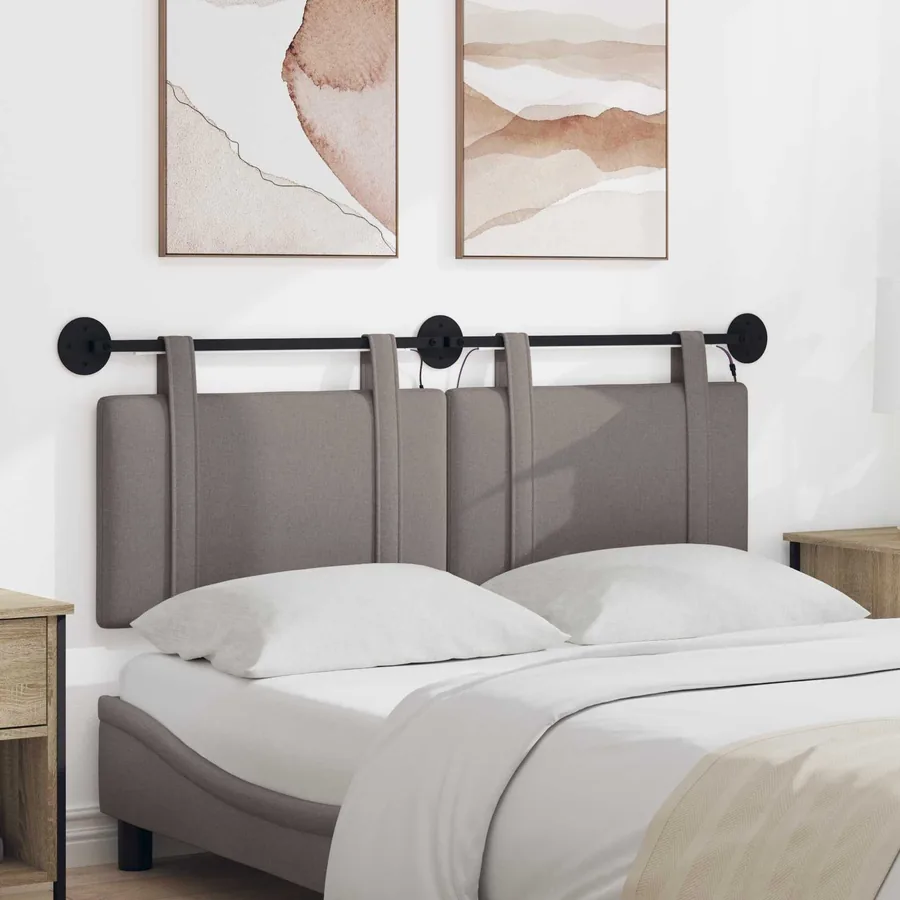 Tête de lit suspendue Avec lumière LED Taupe Tissu