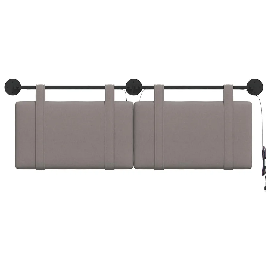 Tête de lit suspendue Avec lumière LED Taupe Tissu - 6
