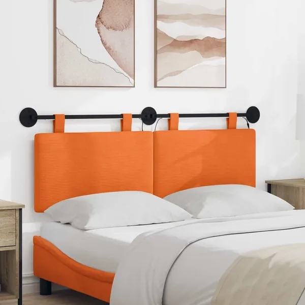 Tête de lit suspendue Orange Tissu en velours côtelé
