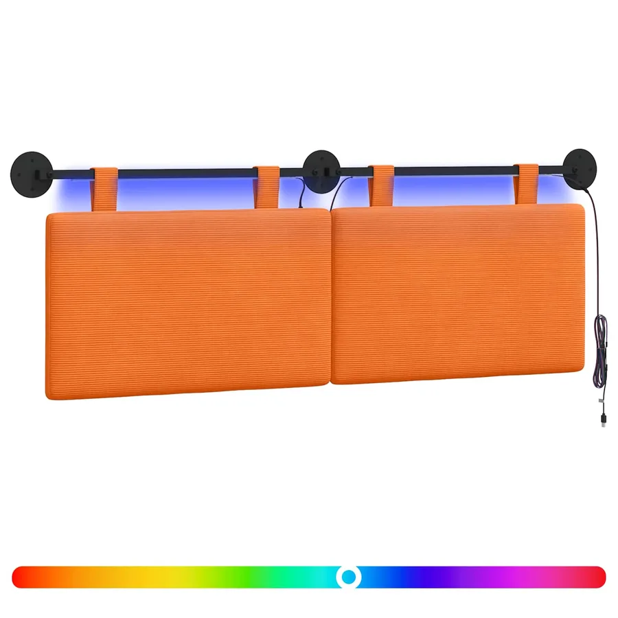 Tête de lit suspendue Orange Tissu en velours côtelé - 2