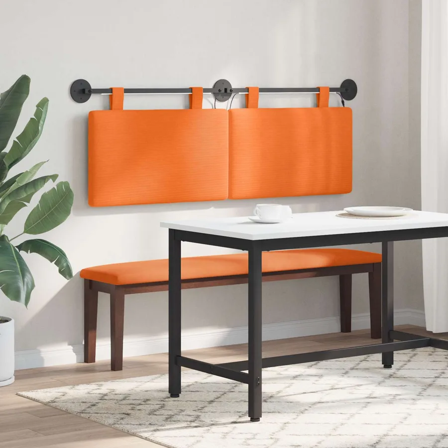 Tête de lit suspendue Orange Tissu en velours côtelé - 4