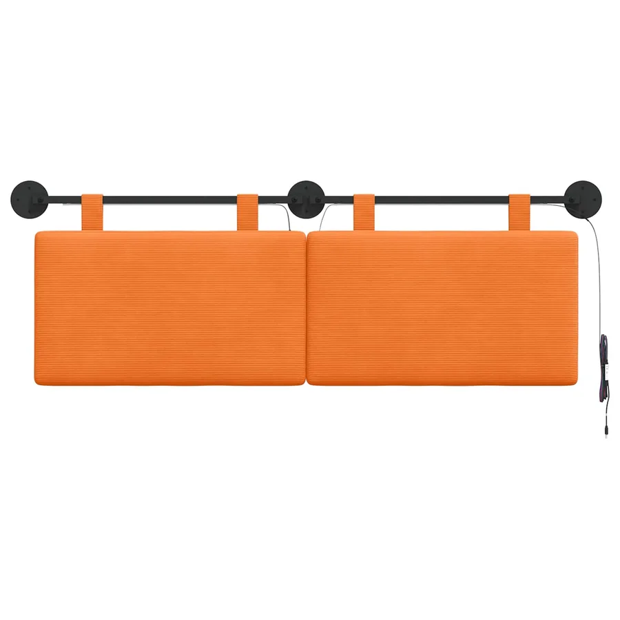 Tête de lit suspendue Orange Tissu en velours côtelé - 6