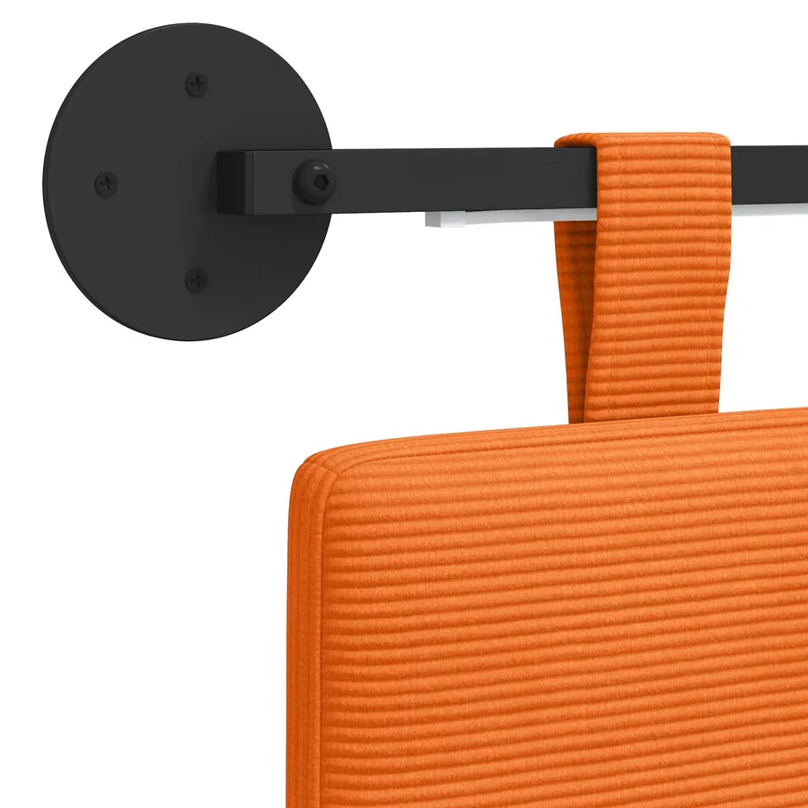 Tête de lit suspendue Orange Tissu en velours côtelé - 8